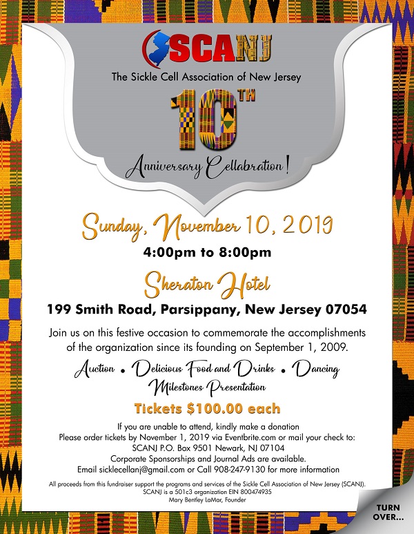 10th Year Anniversary Celebration By The Sickle Cell Association Of New Jersey 
