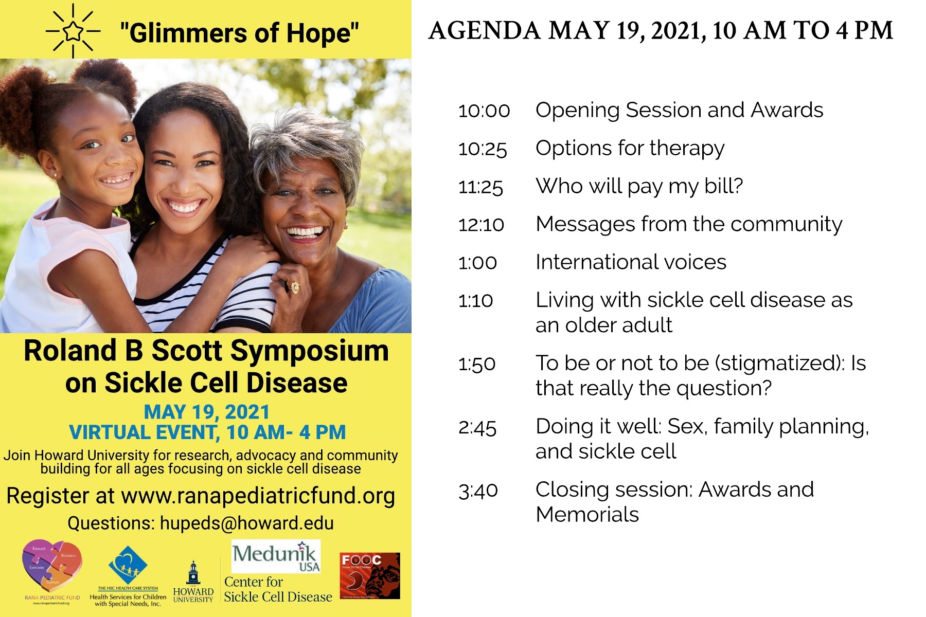 Roland B. Scott Memorial Symposium: Glimmers Of Hope For Sickle Cell Disease: 2021 
