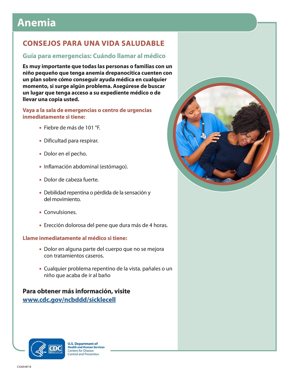 Sickle Cell Disease Tips For Healthy Living/Emergency Guide: When To See The Doctor [Spanish]