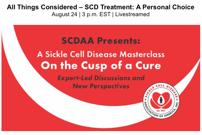 SCDAA Masterclass Speaker Series: All Things Considered – SCD Treatment: A Personal Choice 